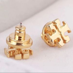 Tory Burch gold logo stud earrings